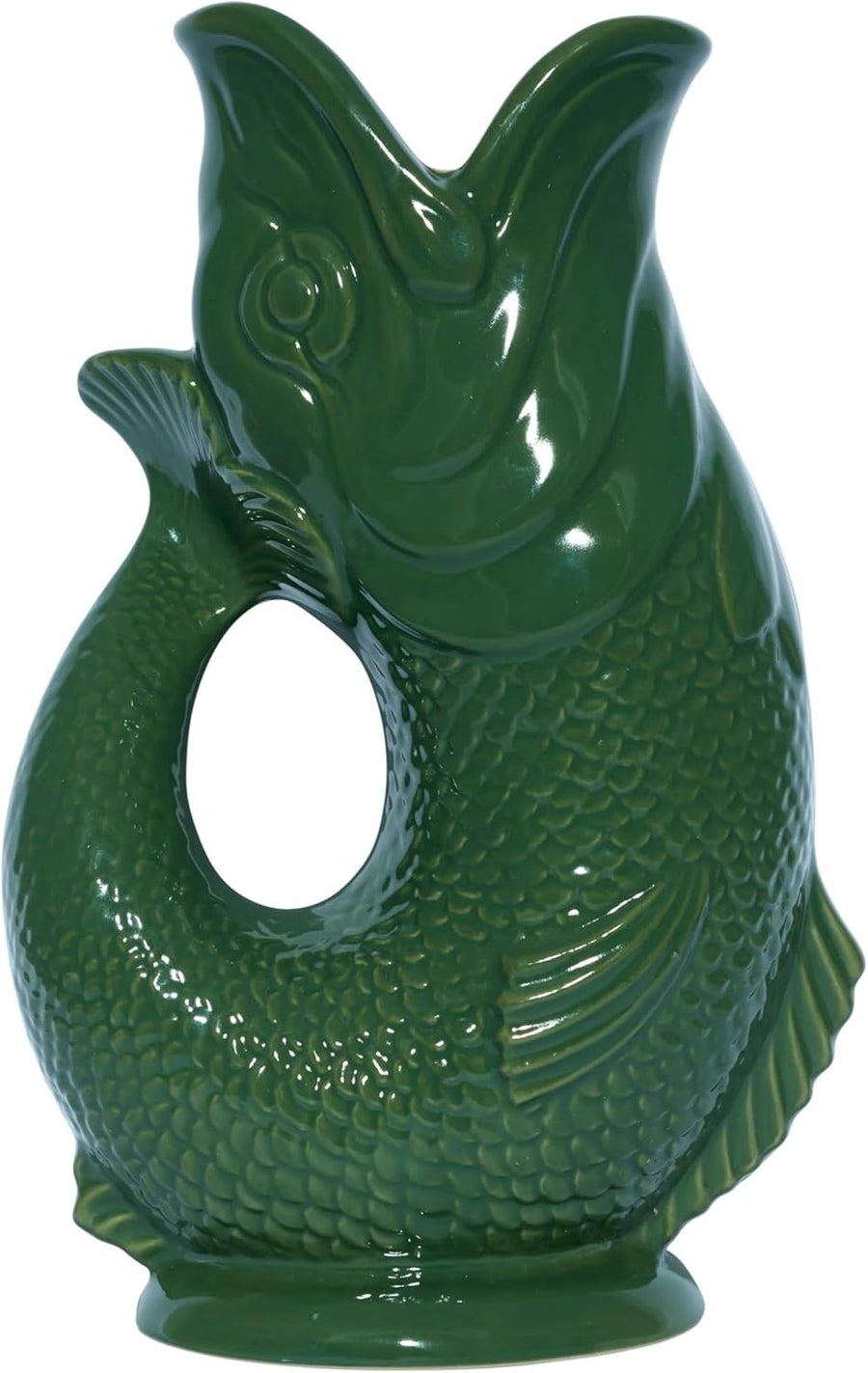 Fish Shaped Glug Jug Vase Ceramic Water Pitcher Decorative 0.6L 22cm
