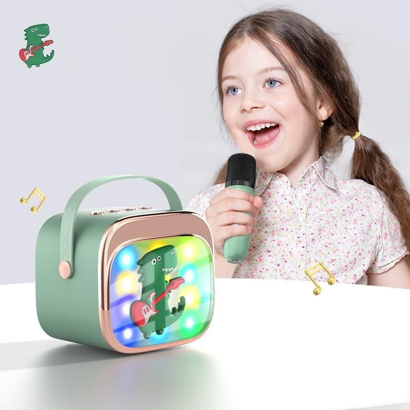 Kids Karaoke Machine Bluetooth Speaker 2 Mics LED Party Toy