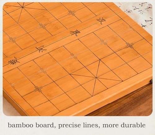 Red Sandalwood Xiangqi Chinese Chess Set Foldable Bamboo Board