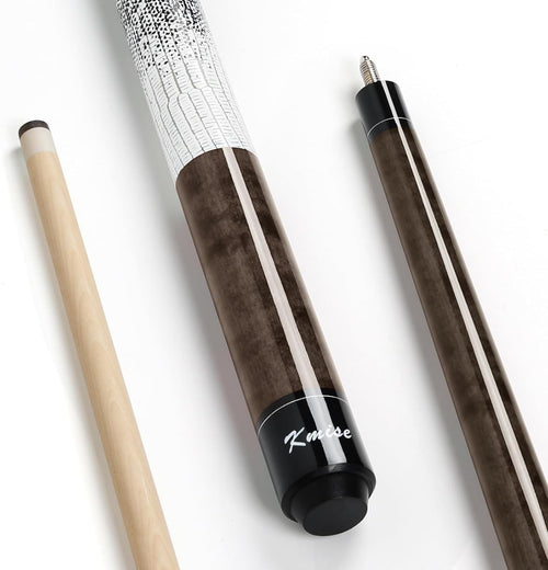 58in Low Deflection Pool Cue Maple Shaft 13mm Tip 3D Grip 18oz
