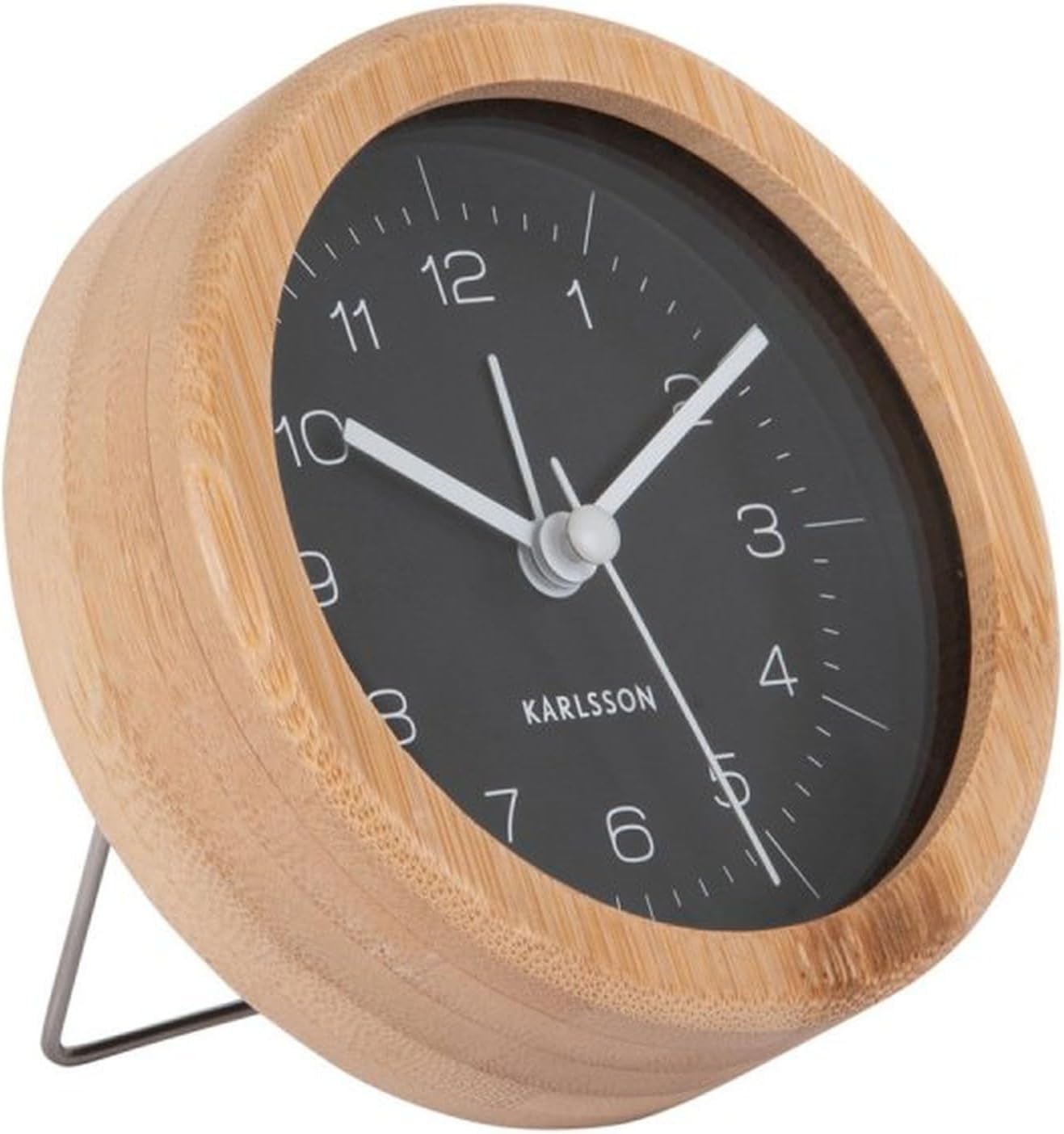 Silent Round Wooden Alarm Clock Minimalist Bedside Desk Clock