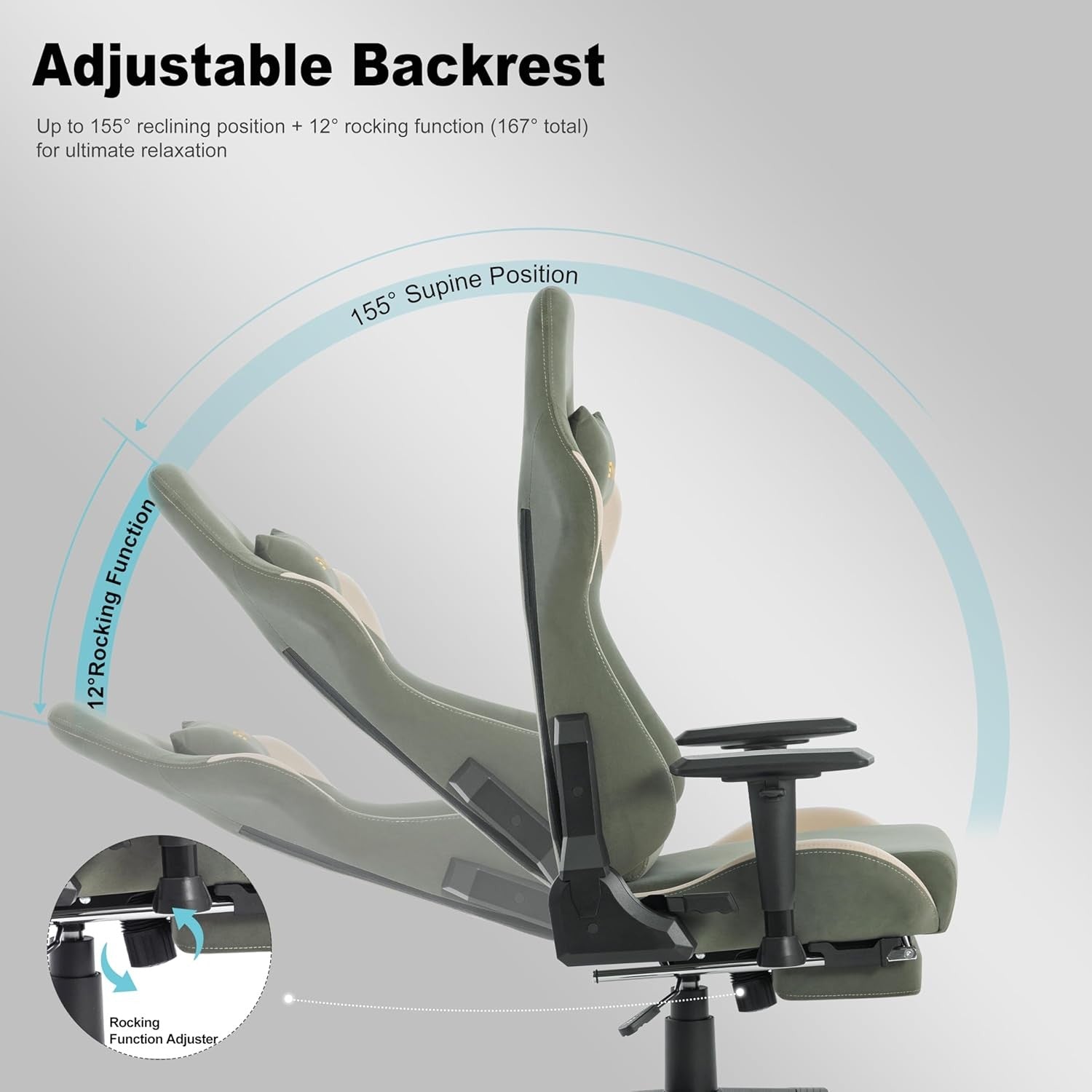 Gaming Chair with Footrest Ergonomic PC Computer Chair Adjustable