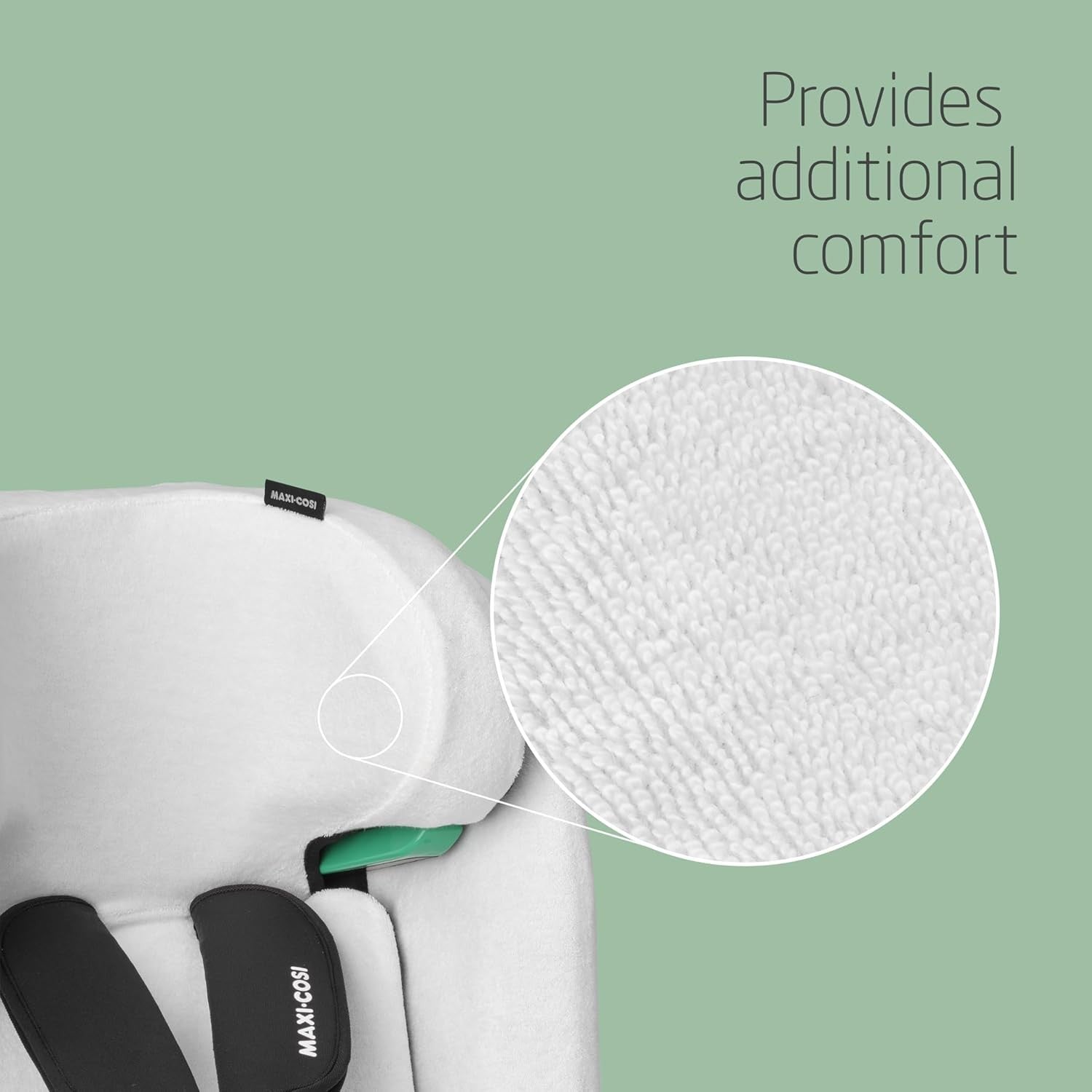 Organic Cotton Baby Car Seat Cover Breathable Washable Soft Liner White
