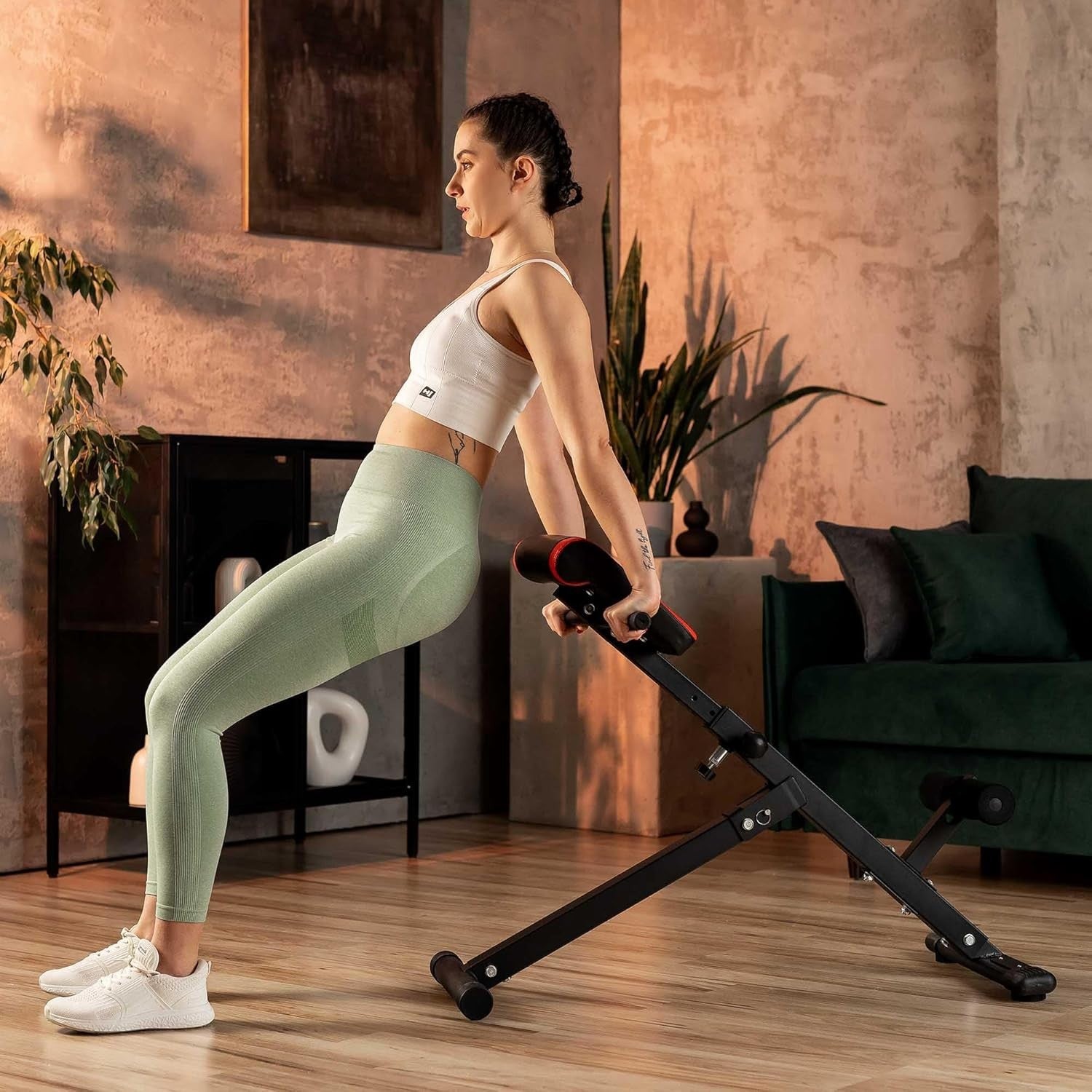 Foldable Roman Chair Hyperextension Bench 120kg Core Back Trainer