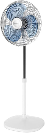 Quiet 3-Speed Standing Fan with Remote – Adjustable Height & Oscillation White