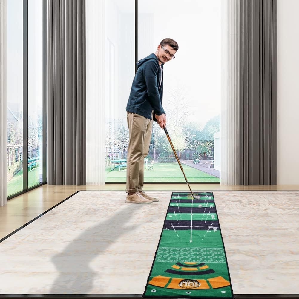 Professional Golf Putting Mat Trainer Indoor Practice Green Return Ball