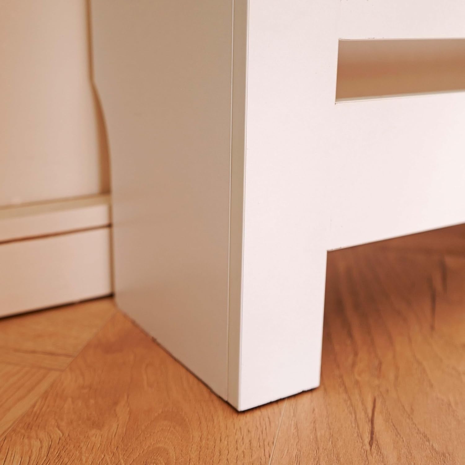 White Radiator Cover with Drawers Diamond Slat W112xH96cm Modern