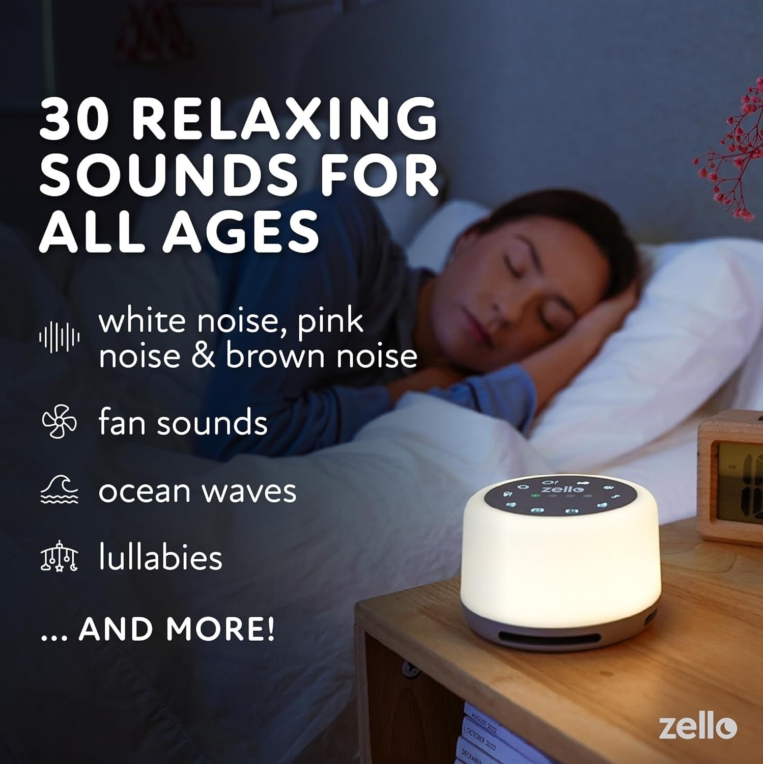Iridescent Gem Noise Machine for Baby & Adult | 30 Soothing Sounds, Night Light