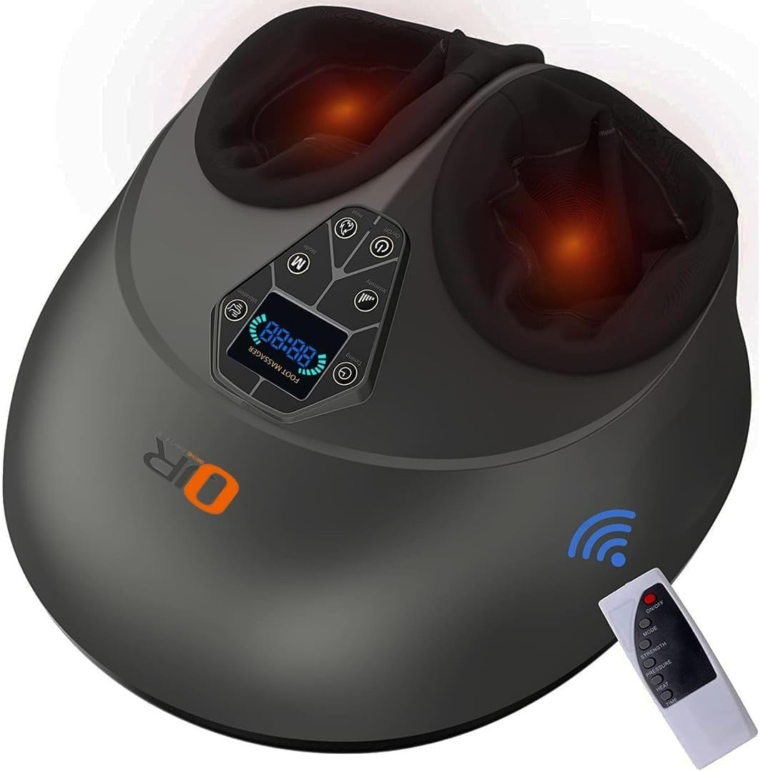 Shiatsu Foot Massager with Heat Deep Kneading Rolling & Vibration Therapy