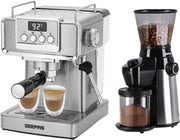 1465W Espresso Machine & Burr Coffee Grinder Set | 20-Bar Pressure