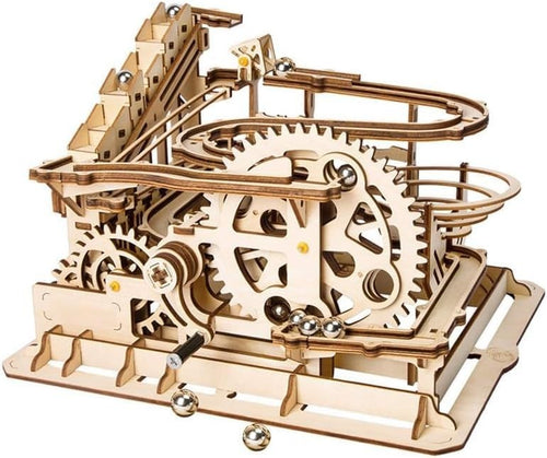 3D Wooden Marble Run Puzzle Coaster | Hand-Cranked Mechanical Model Kit