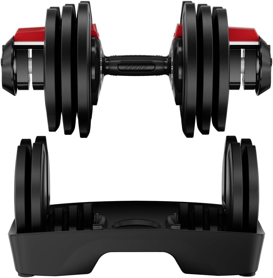 40kg Adjustable Dumbbells Pair 16-in-1 Quick Dial Home Gym Weights