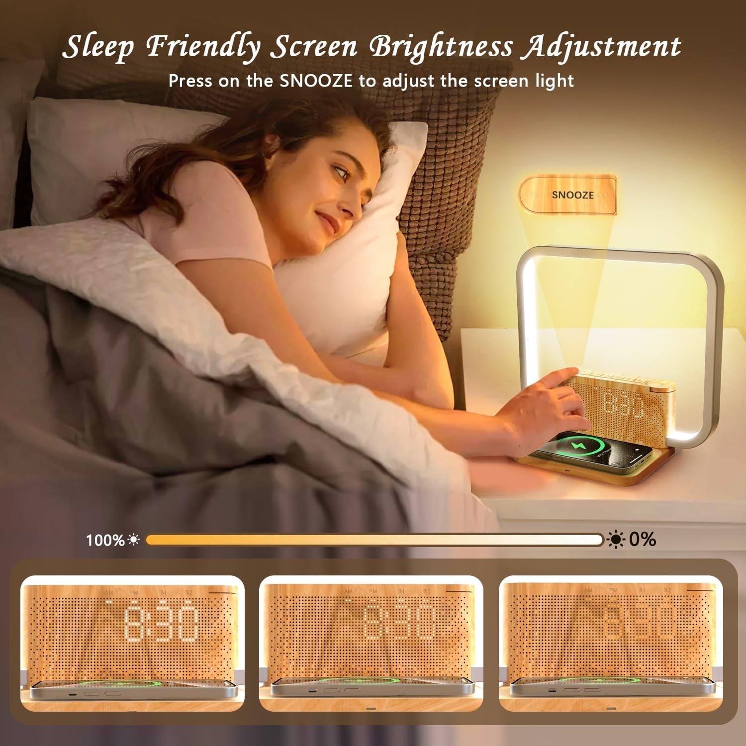 Sunrise Alarm Clock Wake Up Light Natural Sounds Snooze Bedroom Night Lamp