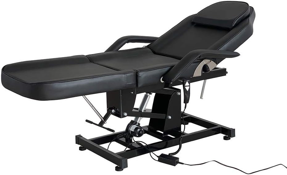 Electric Lift Massage Table 3-Section Recline Spa Beauty Tattoo Therapy Bed