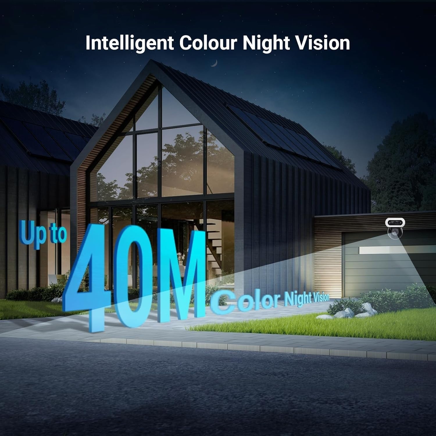 Dual Lens 8MP Security Camera 360° Auto Tracking Color Night Vision