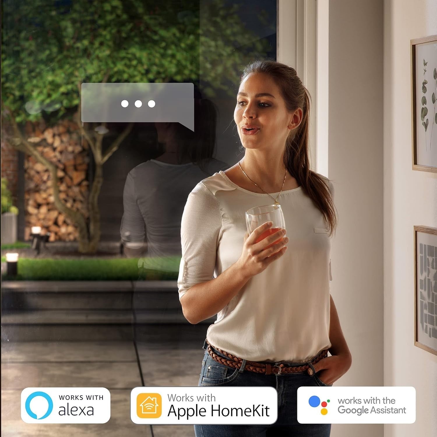 Smart Outdoor LED Garden Wall Light, Color Ambiance, Alexa Compatible