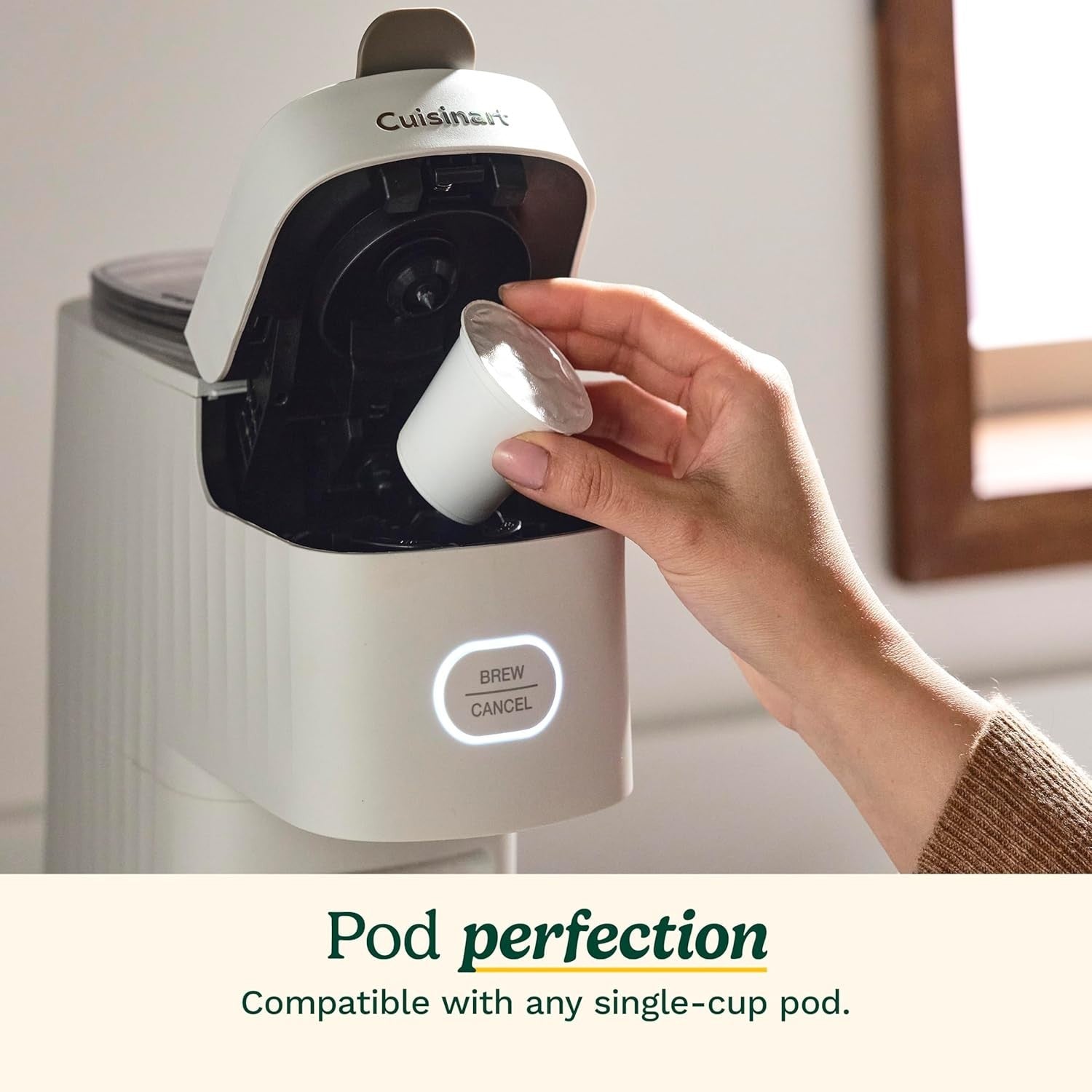 Single Serve Coffee Maker Pod Compatible Auto Shut Off Compact 12oz Brewer