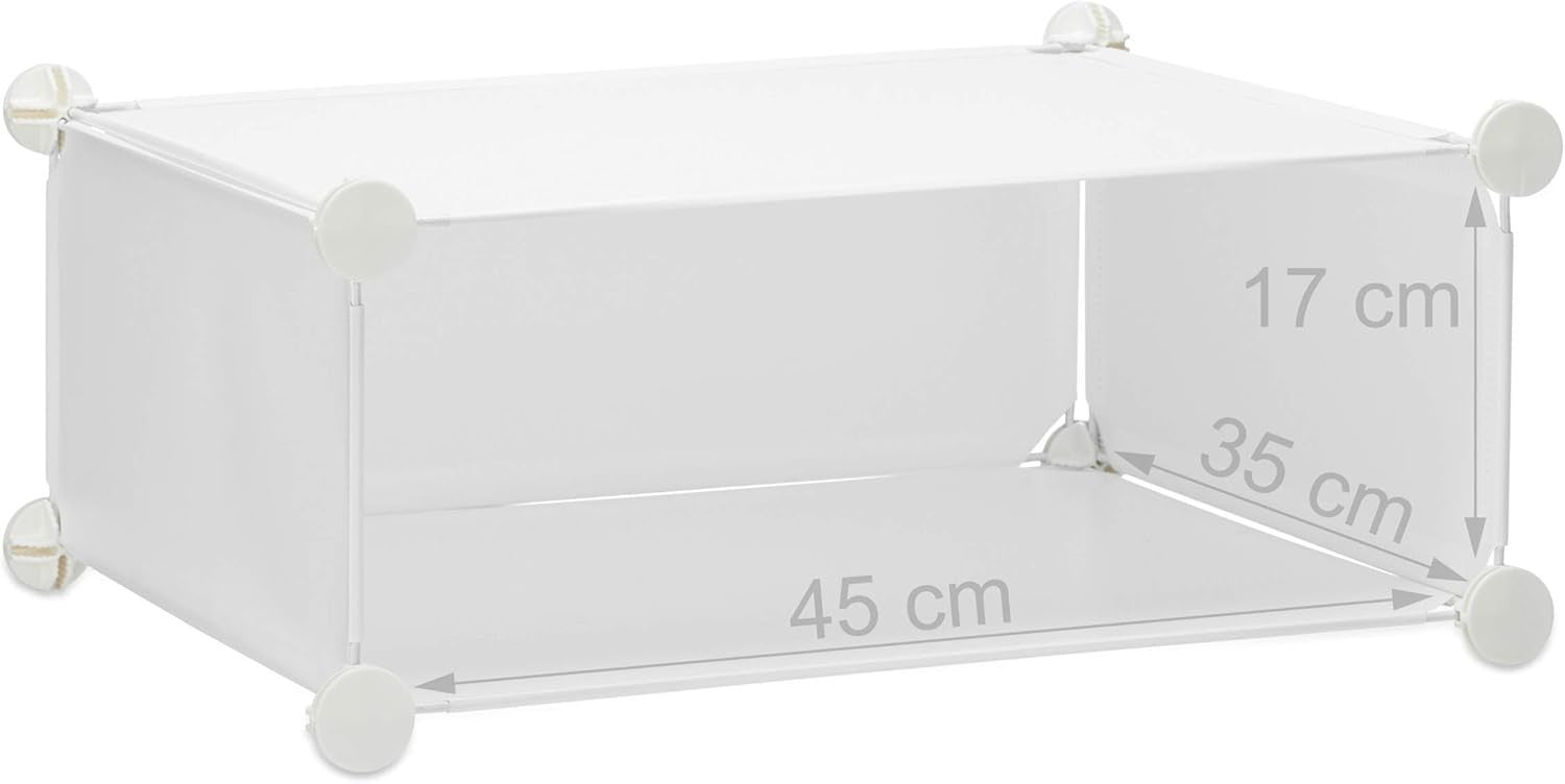 Wide 10 Tier Shoe Rack White – Stackable Plastic Cabinet 94cm Wide