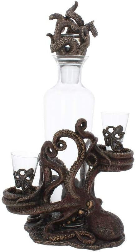 Steampunk Octopus Tentacle Whiskey Decanter 39cm – Unique Resin Bar Gift