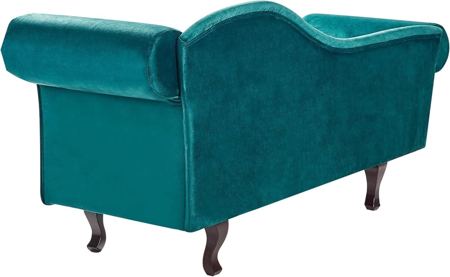 Velvet Chaise Lounge Sofa Green | Tufted Back, Cushion, Wooden Legs