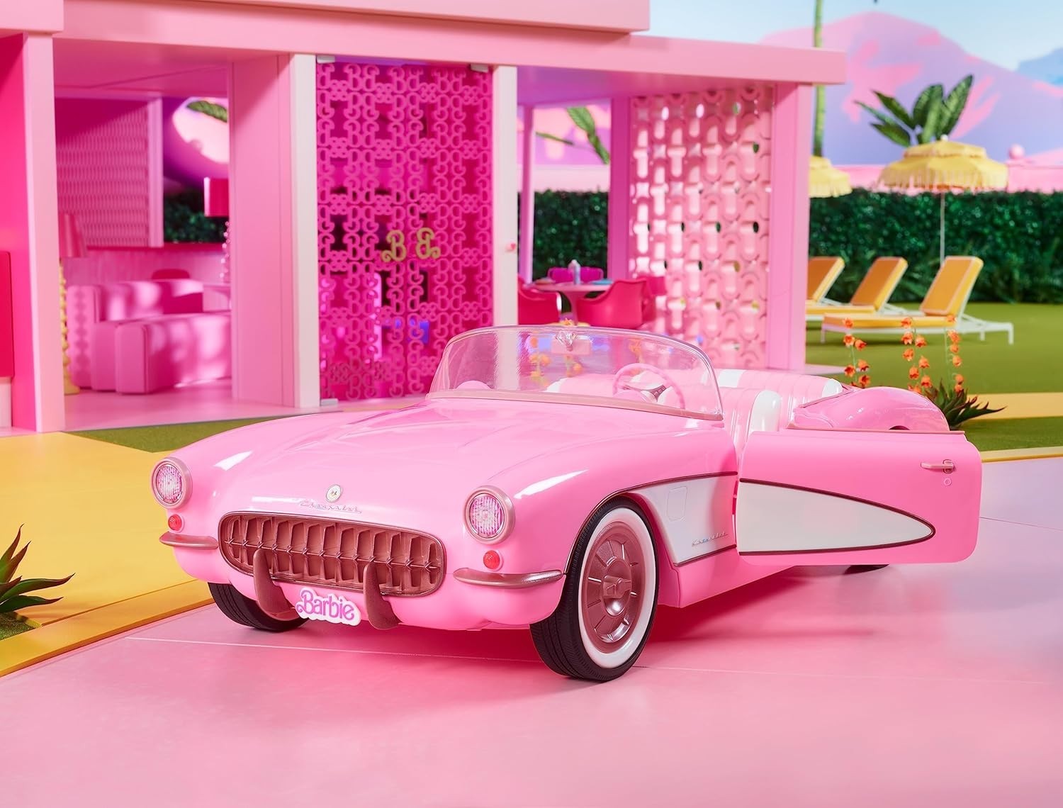 Pink Vintage Convertible Doll Car Whitewall Tires Trunk Storage