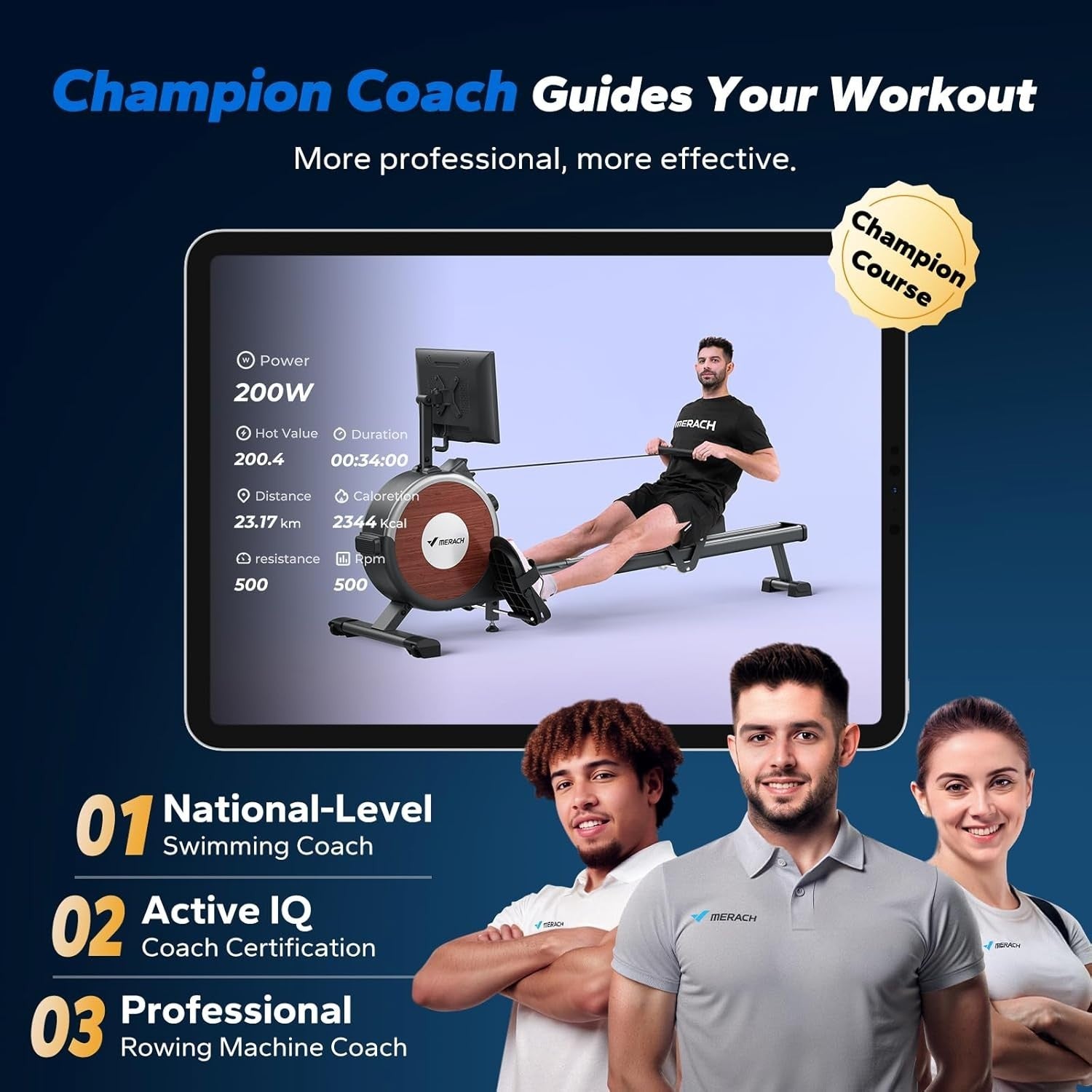 Magnetic Rowing Machine 16-Level Quiet Dual Rail App Compatible Home Gym Rower