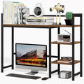 38.6" Desk Hutch 3-Tier Desktop Shelf Organizer Rack Monitor Stand Rustic Brown