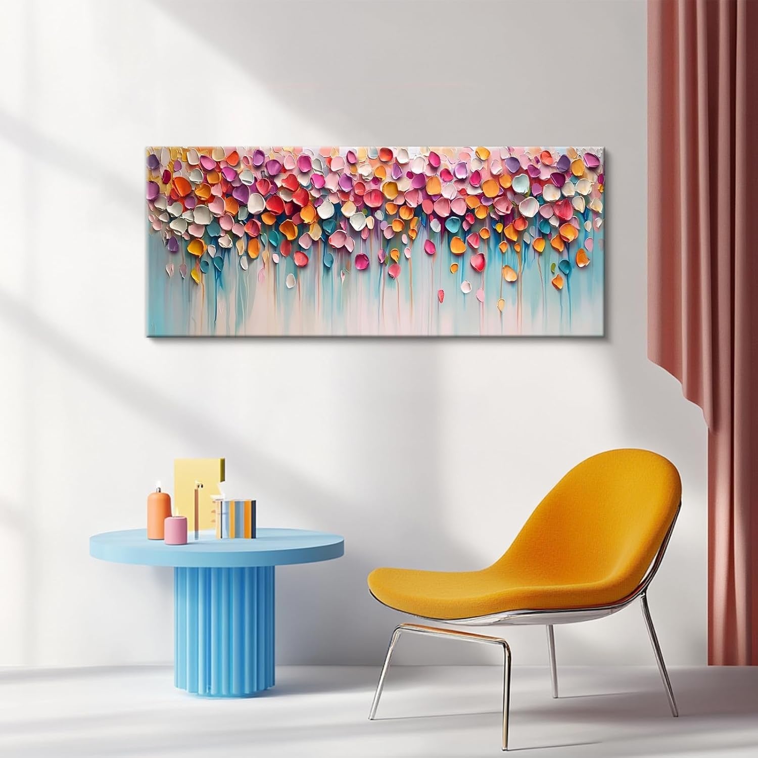 Large 3D Textured Canvas Wall Art 120x50cm Framed Colourful