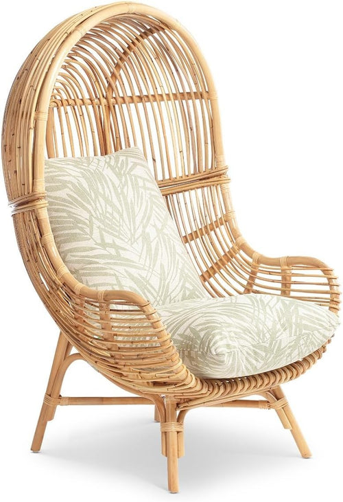Large Rattan Lounge Chair Hanging Style High Back Indoor Wicker Seat Cushion