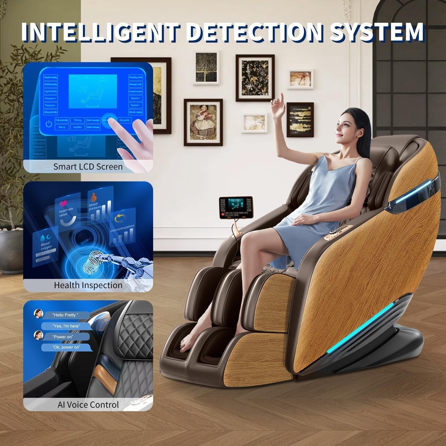 Full Body Zero Gravity Massage Chair with Heat, AI Voice, Calf & Leg Relief