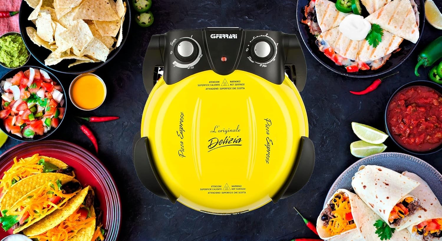 Electric Pizza Oven 1200W | 31cm Stone Plate 400°C Fast Heat Grill Maker