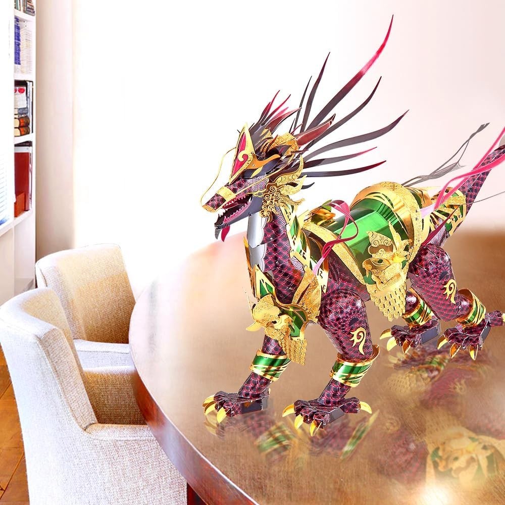3D Metal Dragon Puzzle Kit Stainless Steel Model – 164pcs DIY Gift Build