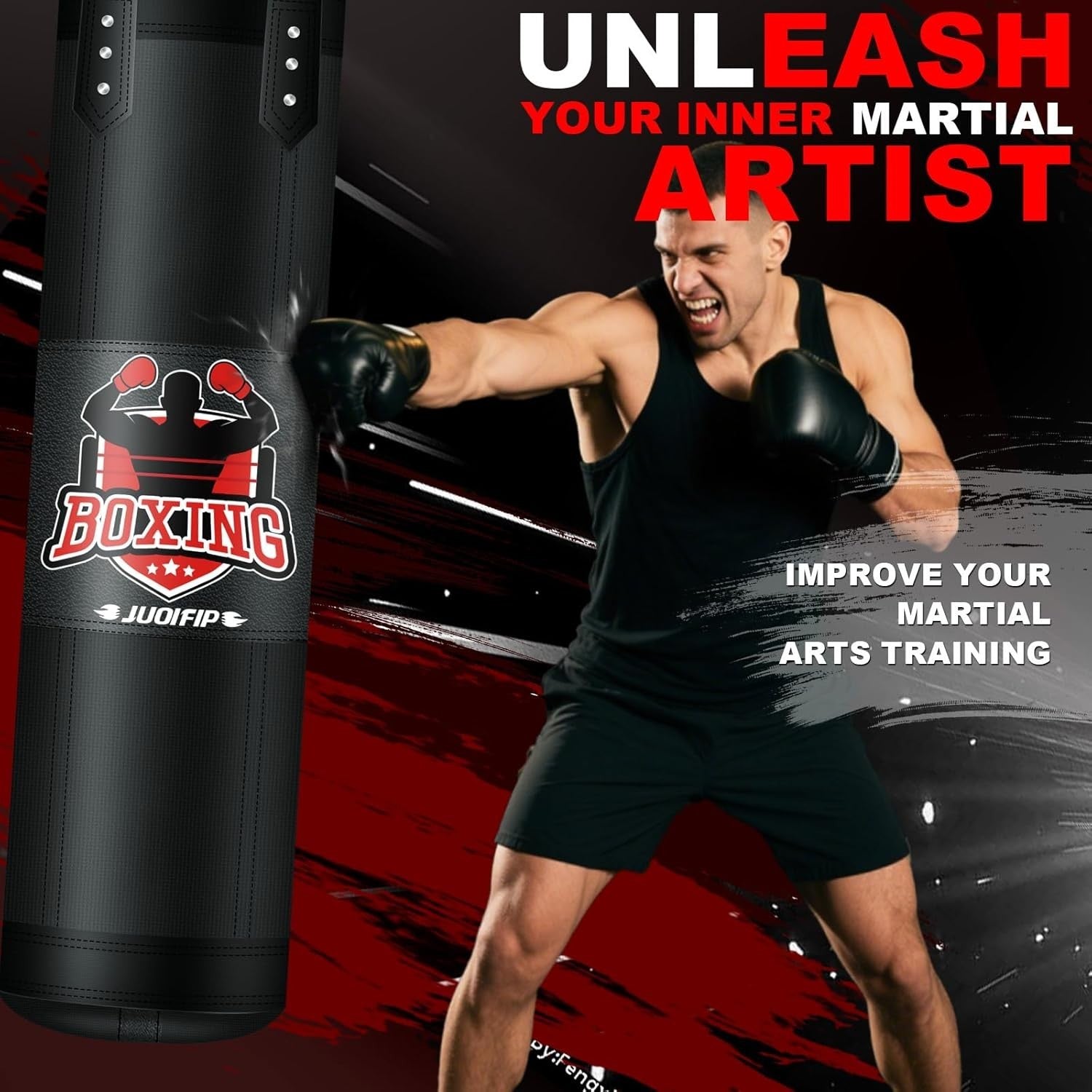 4ft Boxing Punch Bag Set Unfilled MMA Kickboxing Training Kit