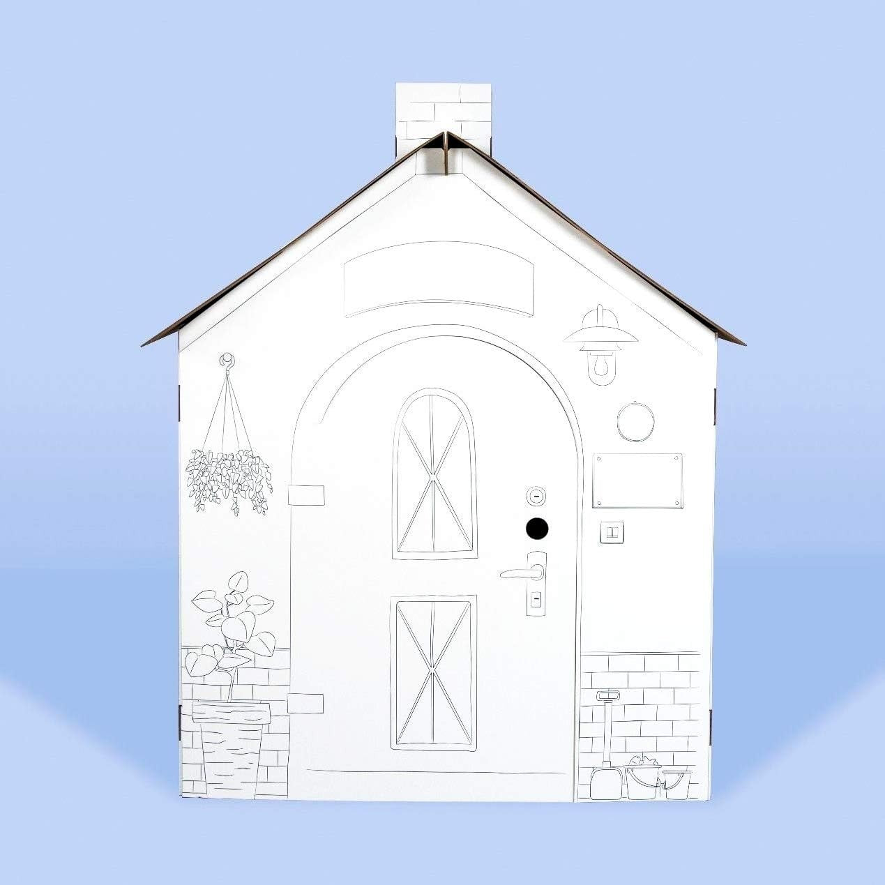 XL Cardboard Playhouse Kids Colour In DIY Creative Indoor Toy