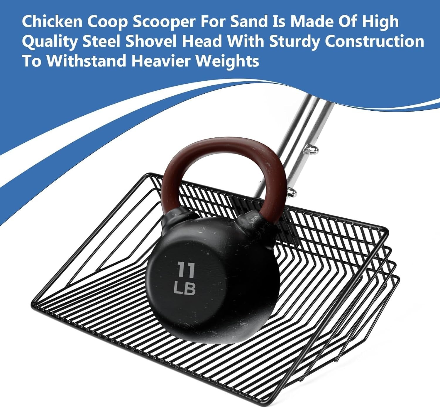 10in Metal Chicken Poop Scooper Adjustable 64in Handle