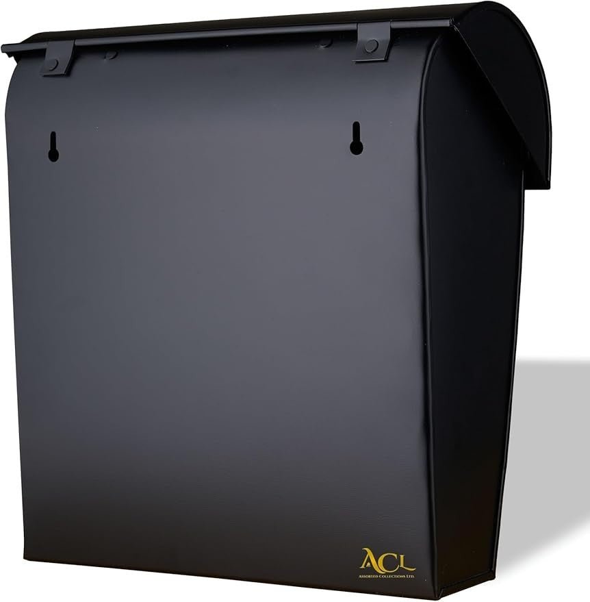 Lockable Wall Mounted Mailbox Black – Weatherproof, Secure, Easy Install, Modern