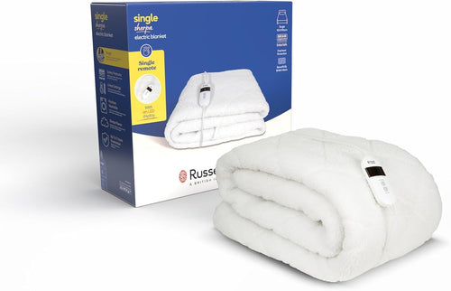 Electric Heated Underblanket Single Sherpa Fleece Low Energy Washable 90x190cm