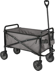 Collapsible Grey Garden Wagon Foldable Outdoor Utility Camping Festival Trolley