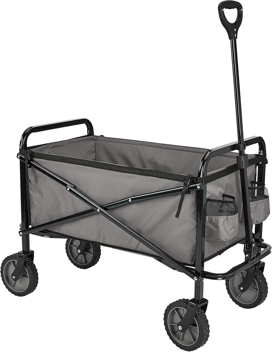 Collapsible Grey Garden Wagon Foldable Outdoor Utility Camping Festival Trolley