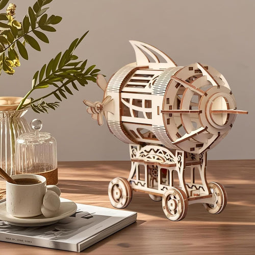 3D Wooden Airship Puzzle Model DIY Craft Kit for Adults - Creative Home Decor