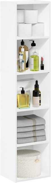 5 Cube Bookcase Storage Open Shelf Compact Design Organizer Bookshelf White
