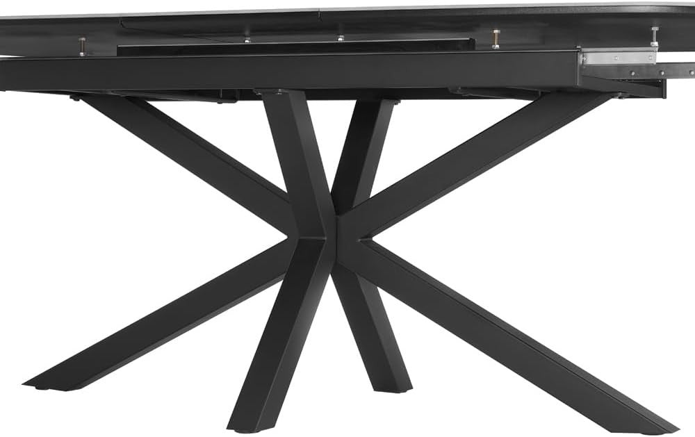 Extending Sintered Stone Dining Table Grey Modern Heatproof Scratchproof