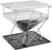 Stainless Steel Folding Charcoal BBQ Grill | Portable Outdoor Fire Pit