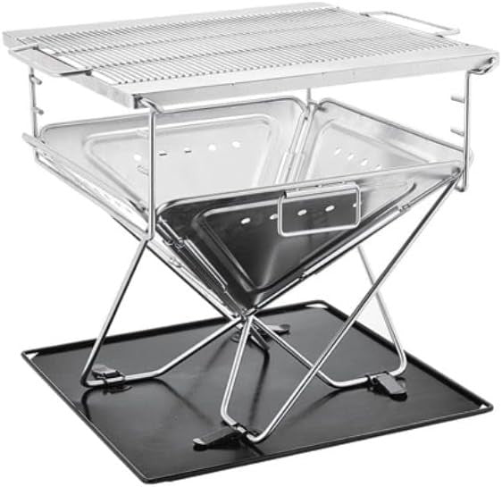 Stainless Steel Folding Charcoal BBQ Grill | Portable Outdoor Fire Pit