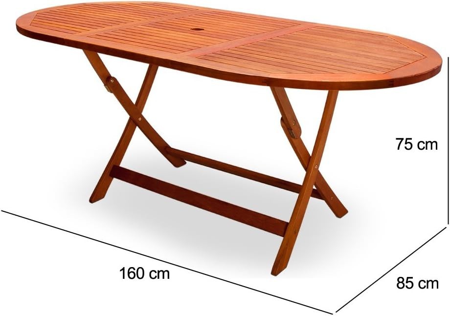 Foldable Acacia Wood Garden Dining Table Outdoor Patio Space Saving