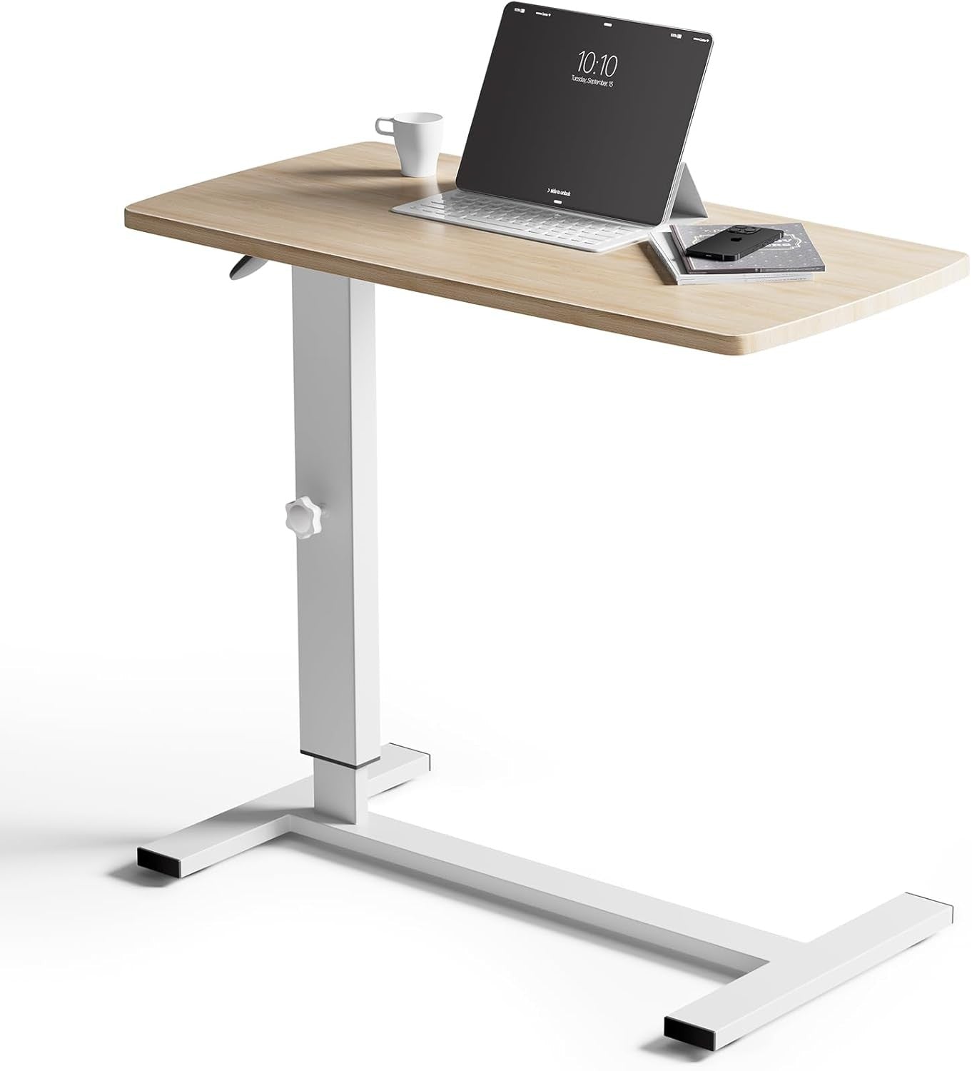 Overbed Bedside Table Height Adjustable Laptop Desk with Wheels Sofa
