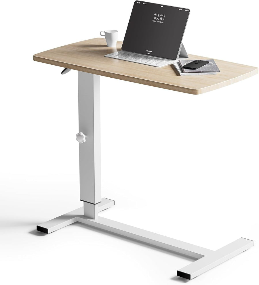Overbed Bedside Table Height Adjustable Laptop Desk with Wheels Sofa