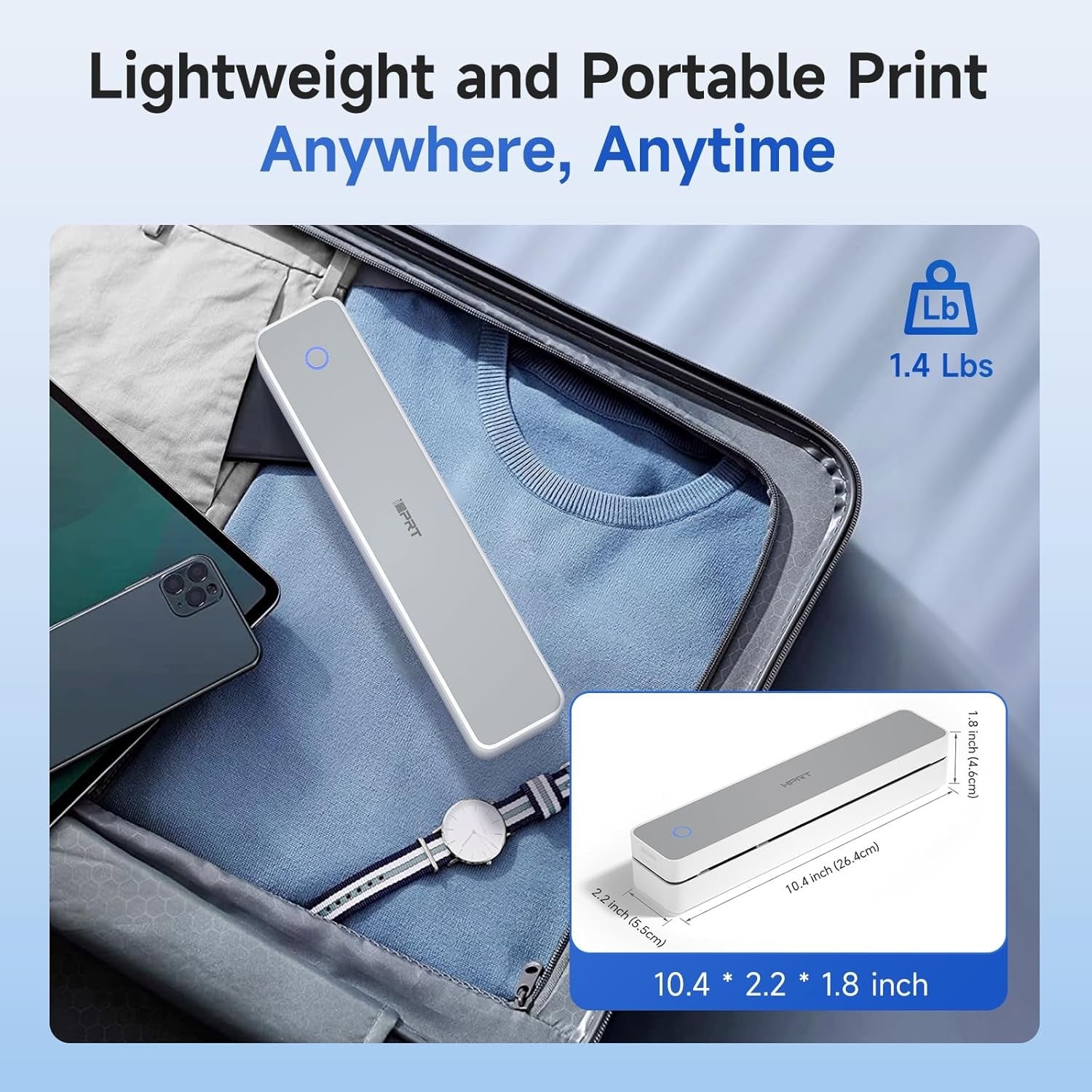 iDPRT Bluetooth Thermal Printer Wireless Inkless Portable A4 Mobile Printer