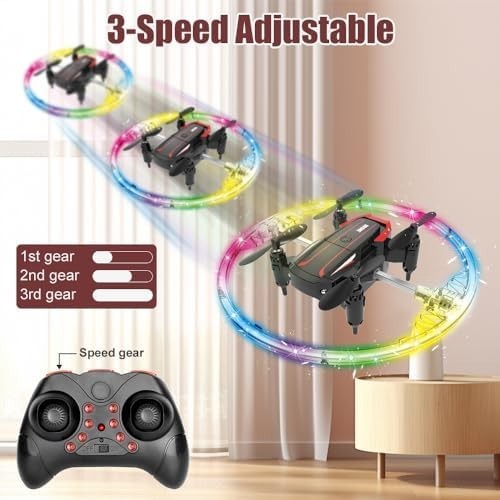 Kids Hexacopter Drone with LED Lights, Auto Hover, Safe Beginner RC Toy