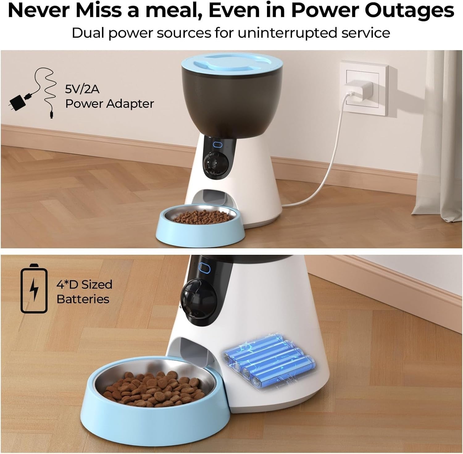 Smart Pet Feeder with HD Camera WiFi App Control 4L Auto Food Dispenser